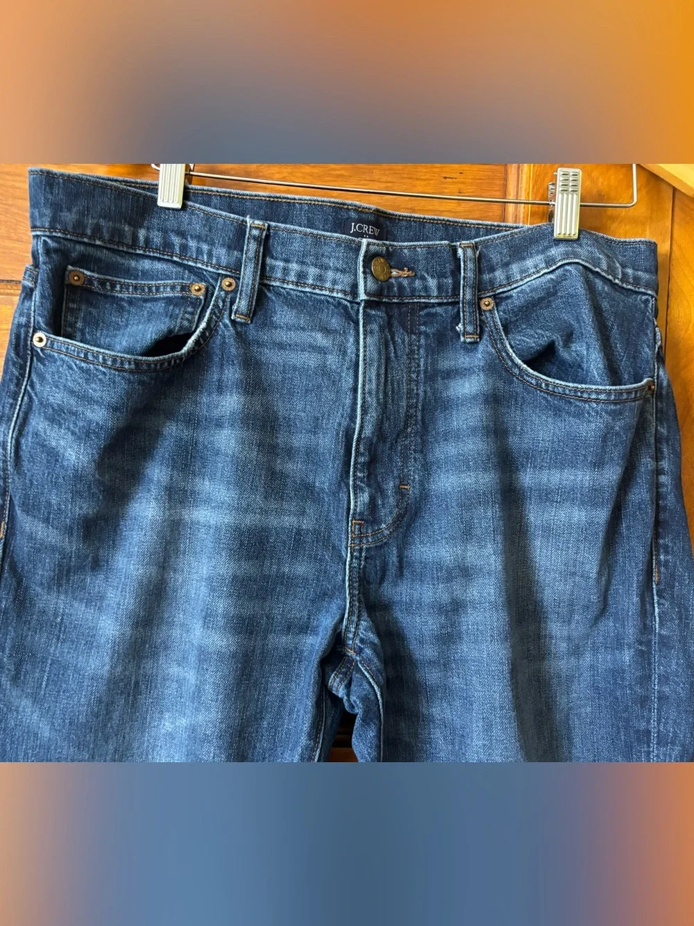 J. Crew Men’s Straight Jeans in Dark Blue Wash